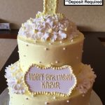 custom decorated birthday tiered cake daisies