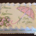 custom bridal shower decorated cake umbrella