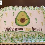 custom baby shower decorated cake avocado