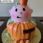 custom baby shower decorated tiered cake pumpkin fall autumn