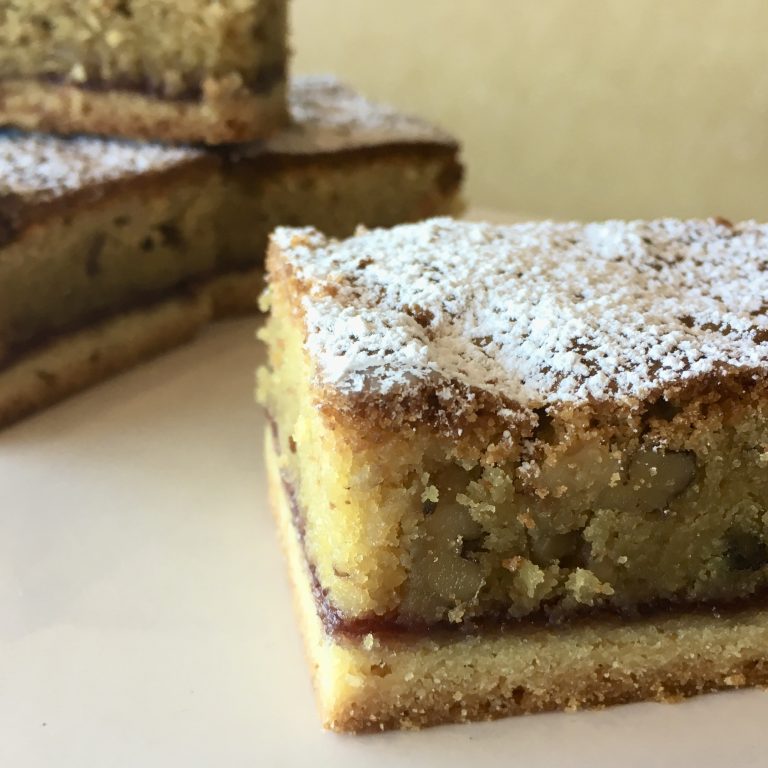 Raspberry Walnut Slices