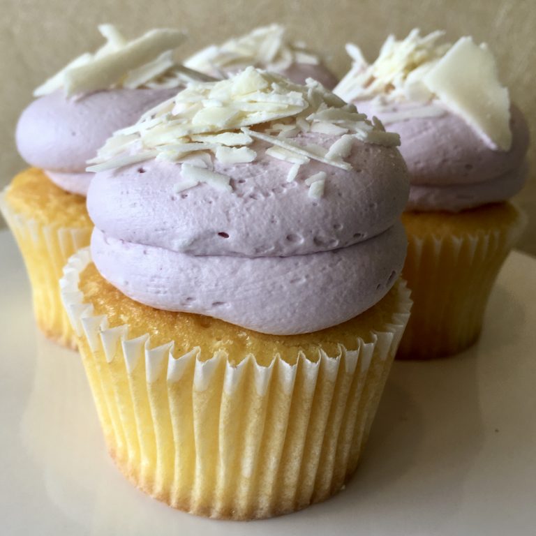 White Chocolate Raspberry Cupcake